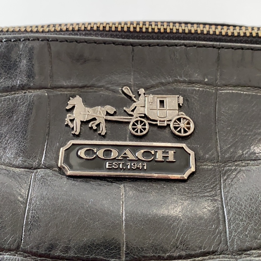 Coach Black Croc Embossed Madison Sophia Satchel - Picture 3 of 13